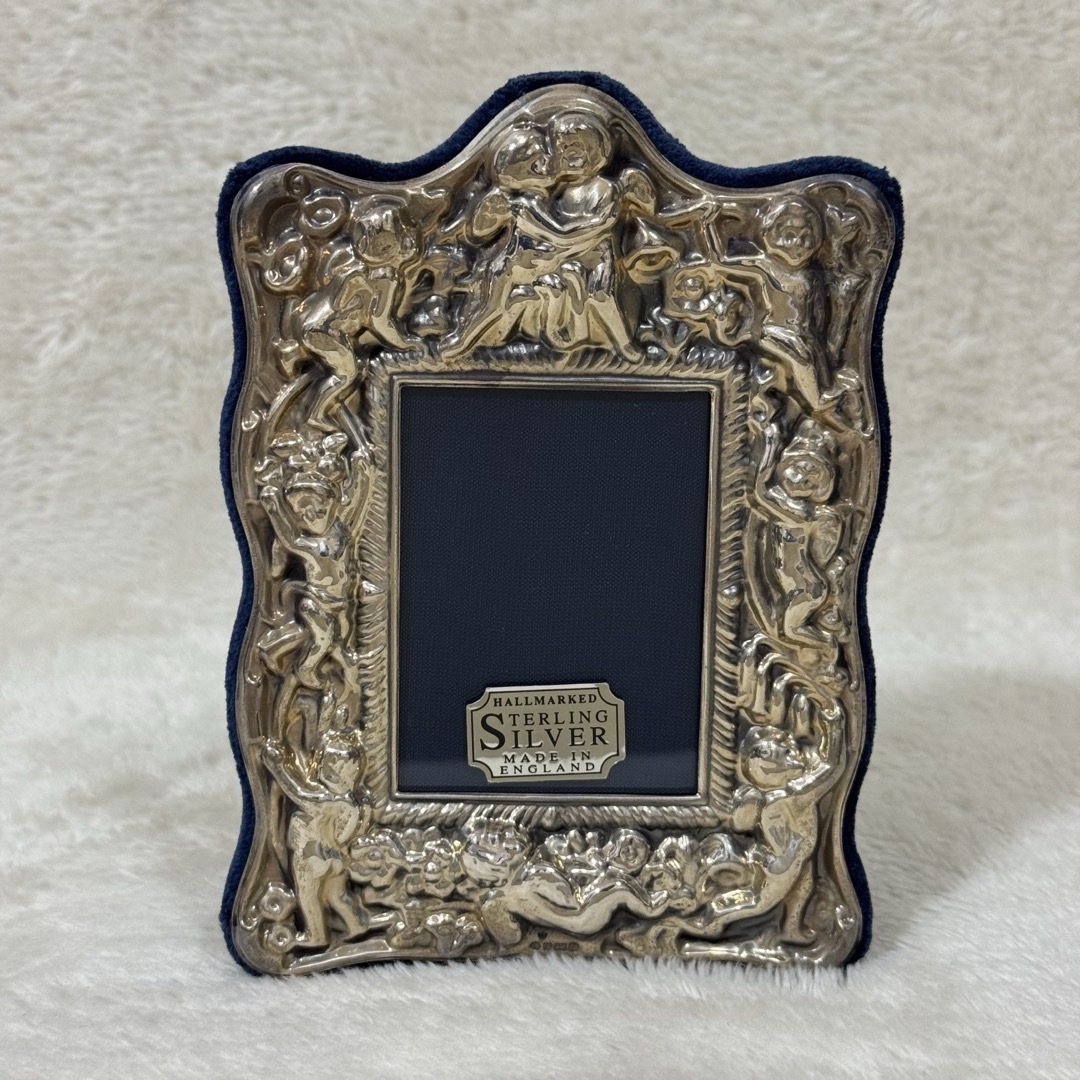 純銀 フォトフレーム 写真立て アンティーク レトロ おしゃれ エンジェル