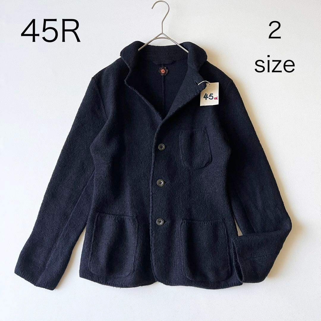 3200【極美品】45R 縮絨ウールジャケット テーラードジャケット