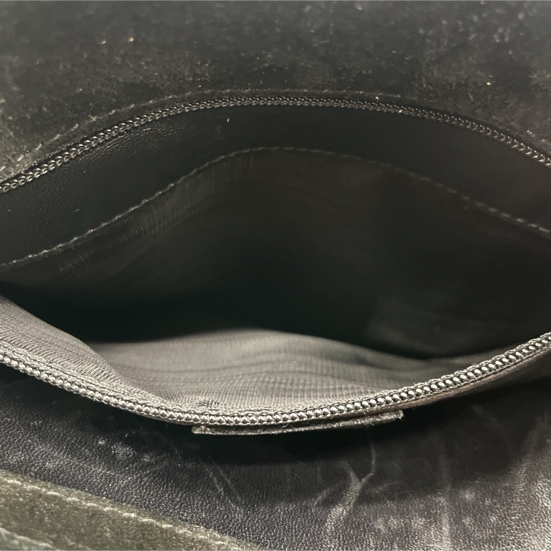 GUCCI ハンドバッグ メタルハンドル スエード レザー ブラック