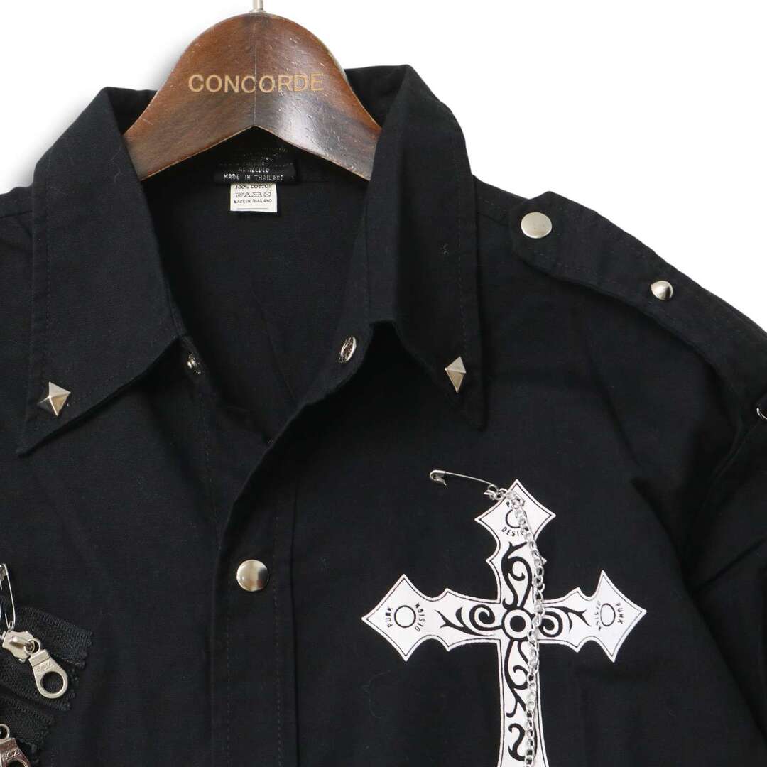 LANCIA THE ORIGINAL 通年 スタッズ☆ ジップ クロス 十字架 長袖