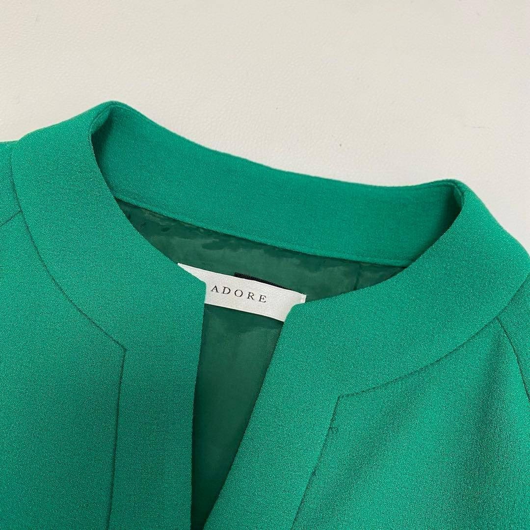 美品 ADORE アドーア ライトアムンゼンワンピース グリーン 38