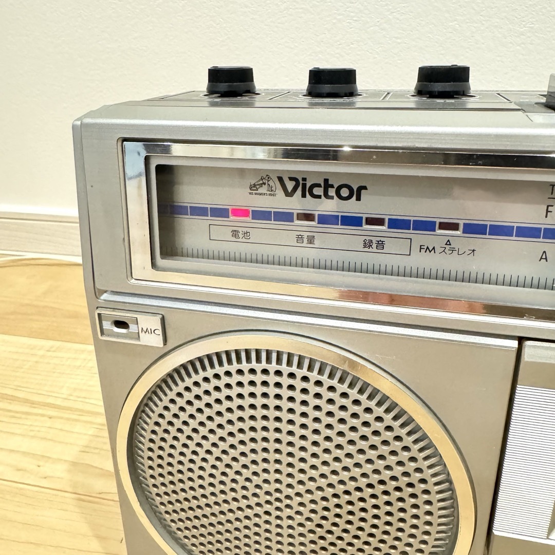 動作品】 Victor RC-555 昭和銘機 ラジカセ カセットデッキ 動作品