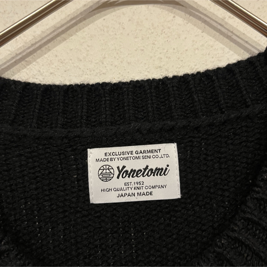 美品】YONETOMI 24AW ソフトラムウール ニット プルオーバー 黒の通販