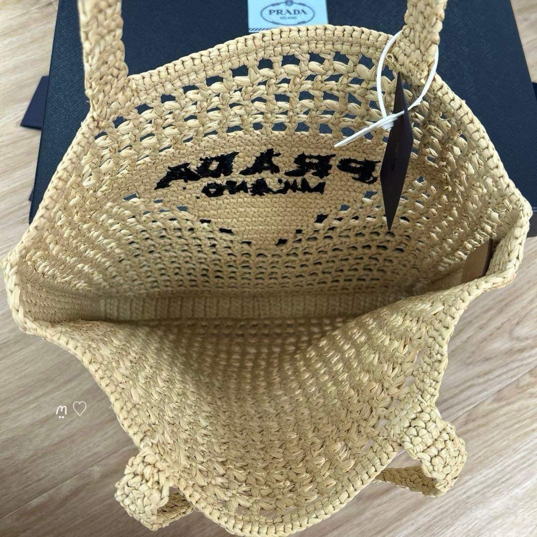PRADA - 新品 PRADAプラダ クロシェトートバッグ1BG393 カゴ ラフィア