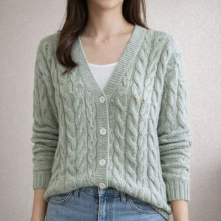 Drawer - 新品poisポワdoublemeshCardigaダブルメッシュカーディガンの