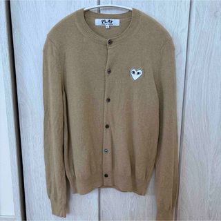 COMME des GARCONS - プレイコムデギャルソン カーディガン ロゴ 白
