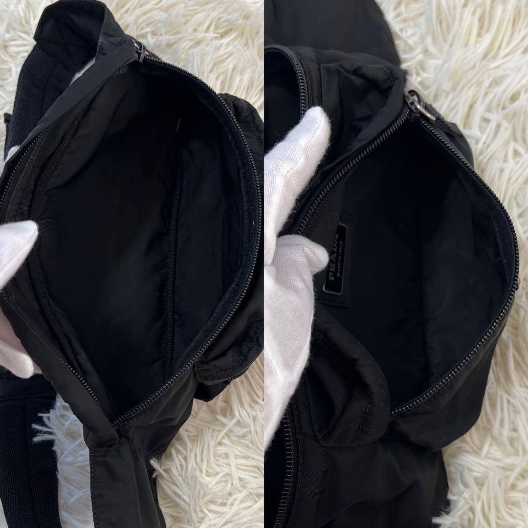 PRADA - 【極美品】プラダ ボディバッグ 三角ロゴ ナイロン ブラック