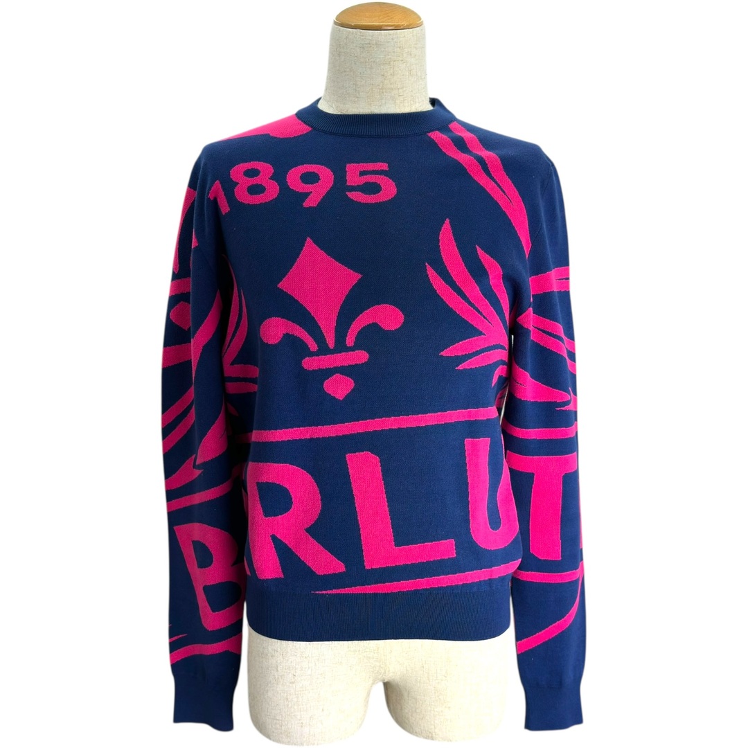 BERLUTI - ベルルッティ Berluti 総柄ニットシャツ ブルー コットン