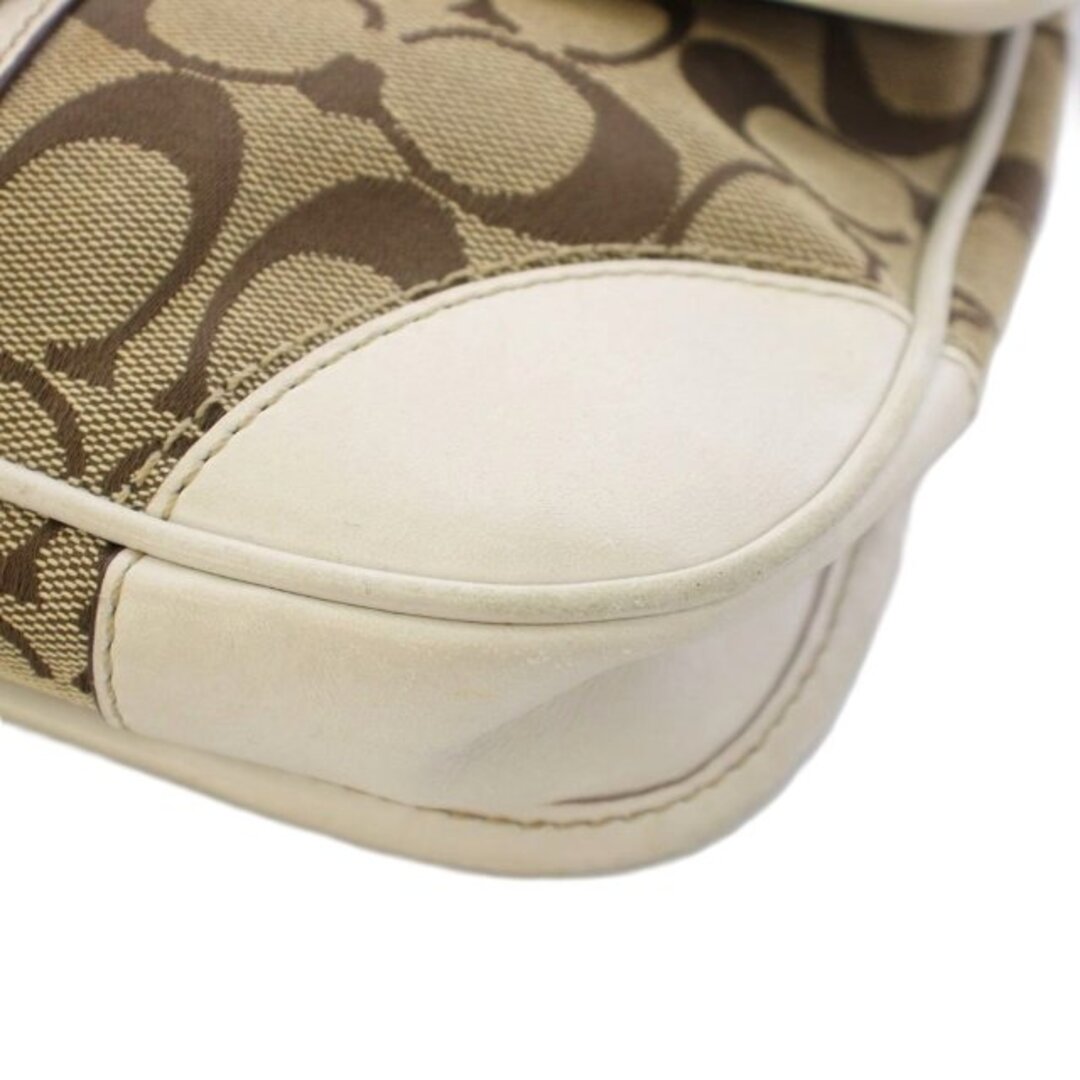 COACH - コーチ シグネチャー ショルダーバッグ ベージュ 白 10567の