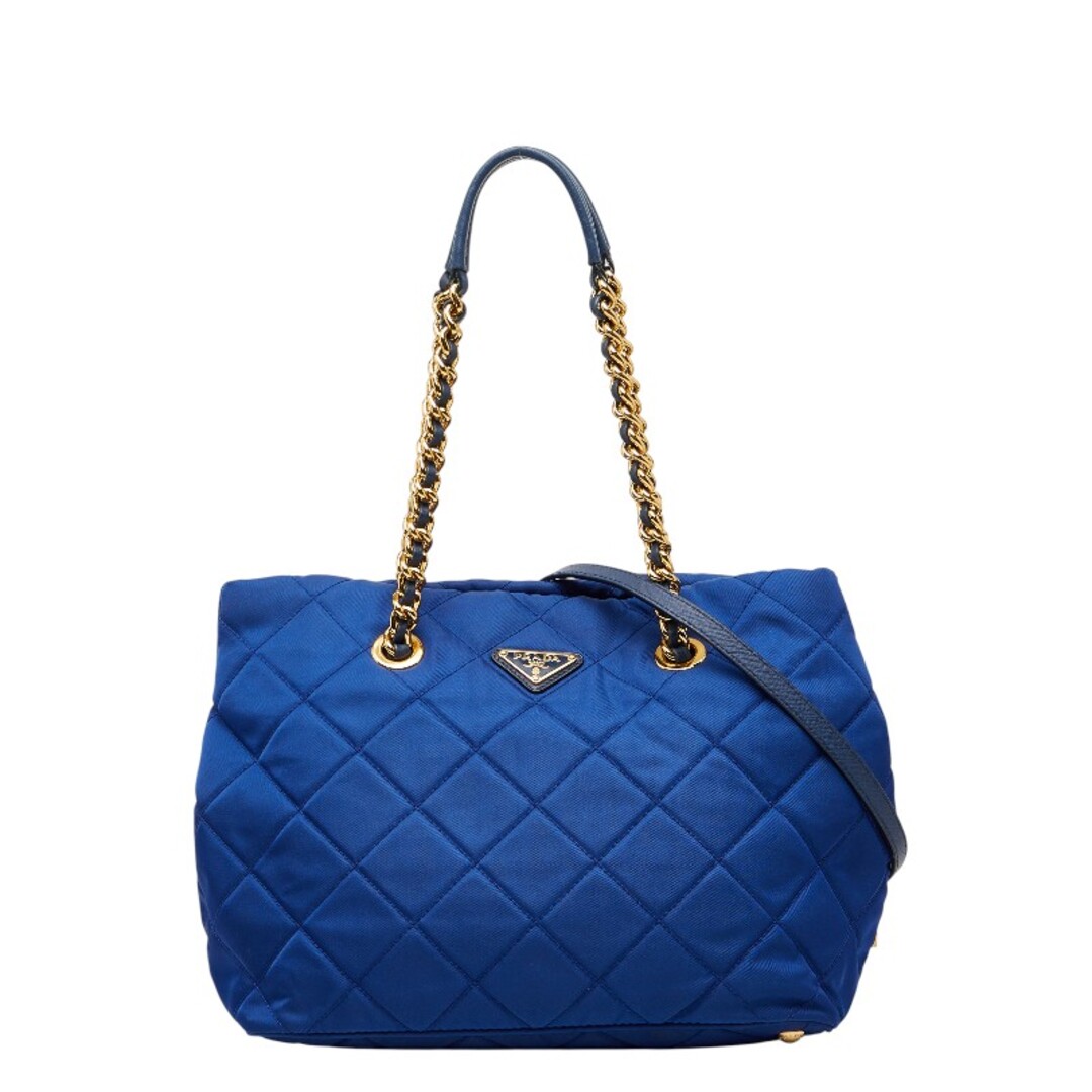 PRADA - プラダ 三角ロゴプレート キルティング チェーン ショルダー