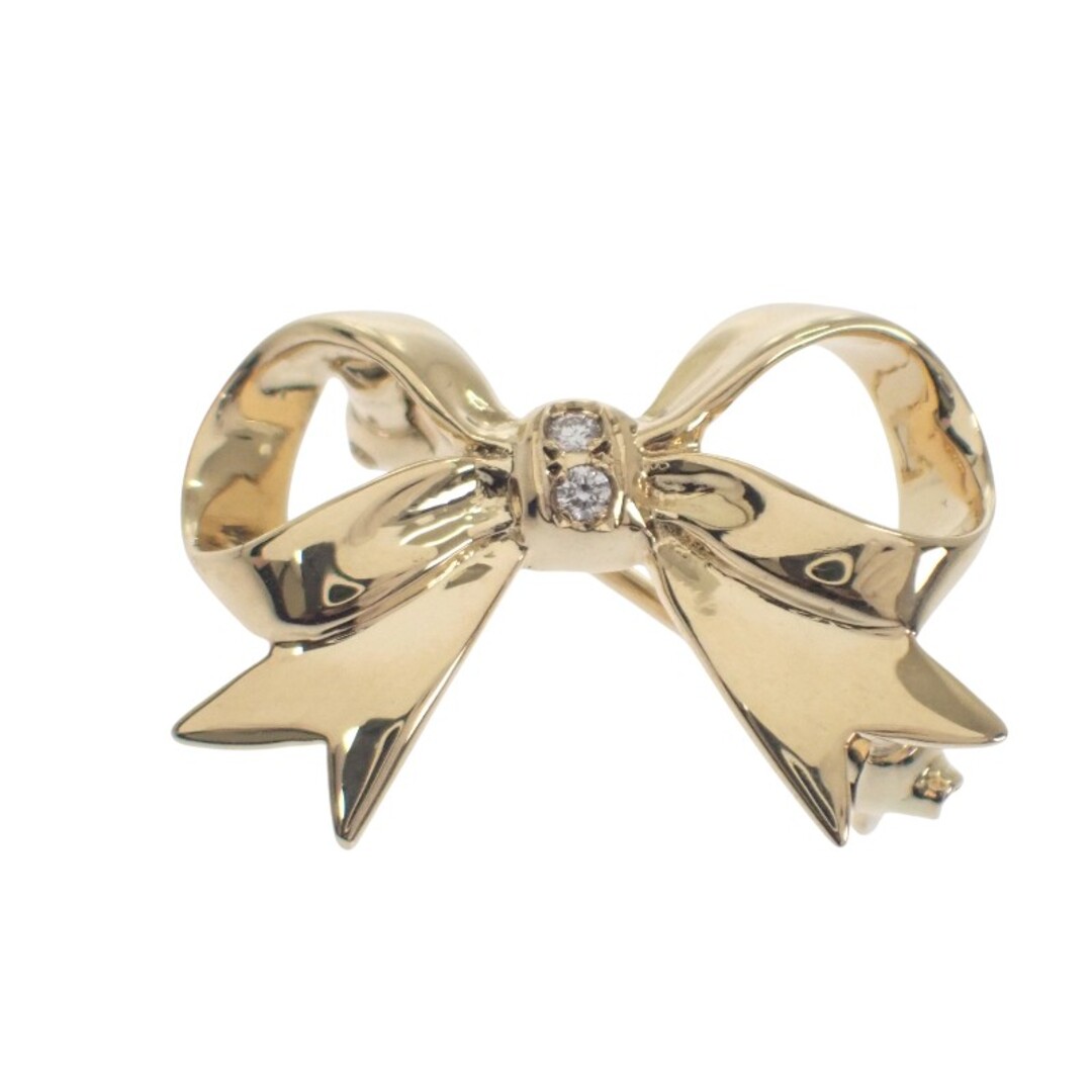 MIKIMOTO - ミキモト MIKIMOTO リボン ブローチ K18イエローゴールド
