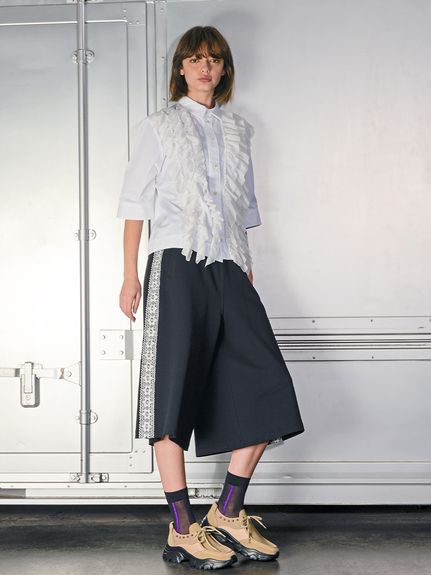 ハイゲージミニ裏毛+メタリックレーステープガウチョパンツ（その他