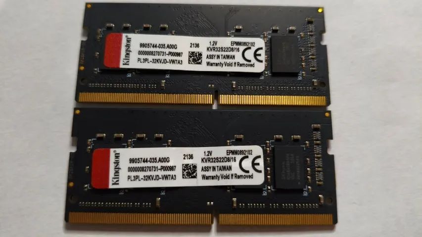 Memória Kingston 32GB (16GBx2) DDR4 3200Mhz para Notebook