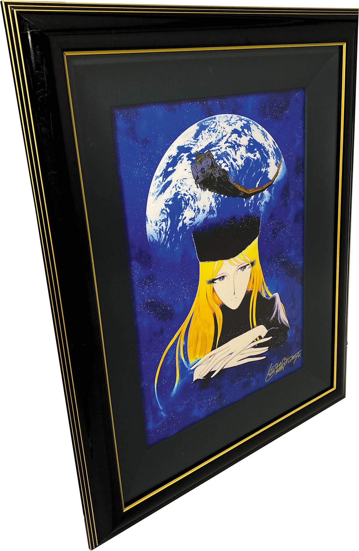 2831] 松本零士 直筆サイン入りカラー複製イラスト「銀河鉄道999