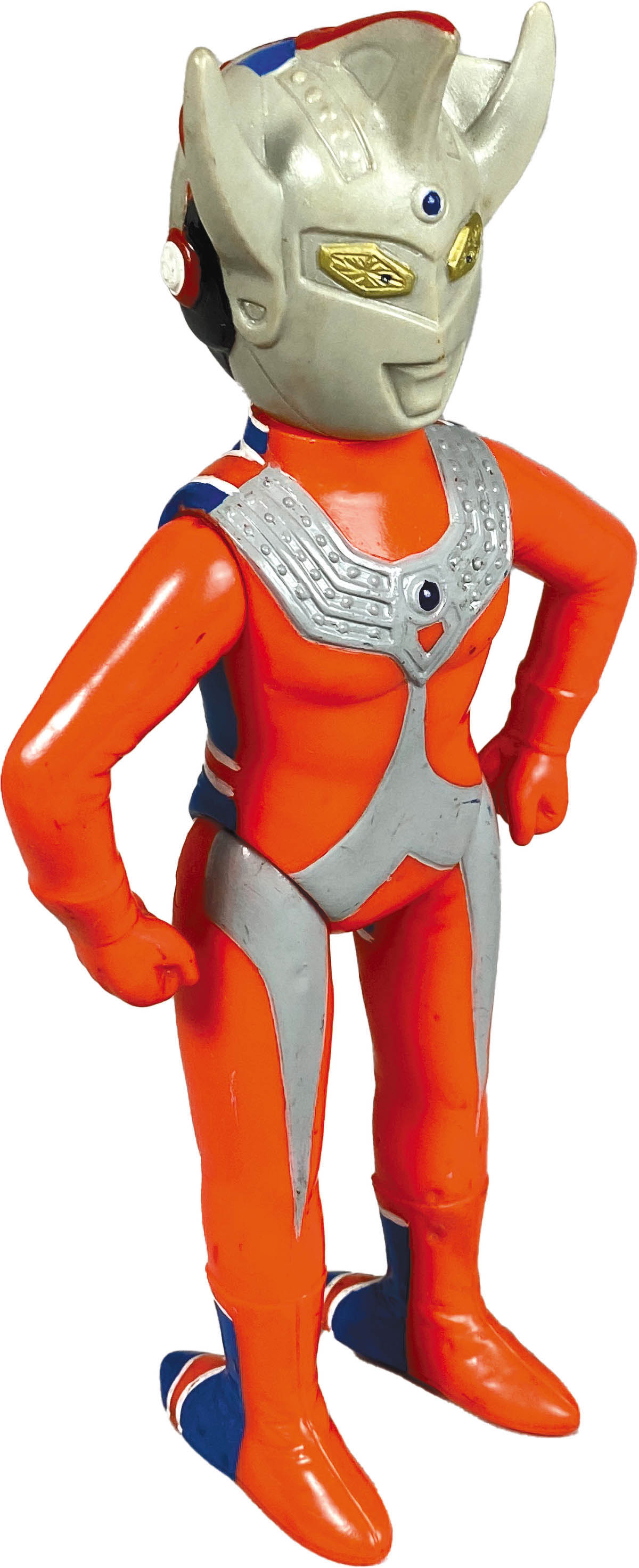 5105] [サンプル版]ブルマァク ウルトラマンタロウとZAT隊員の両面ソフビ