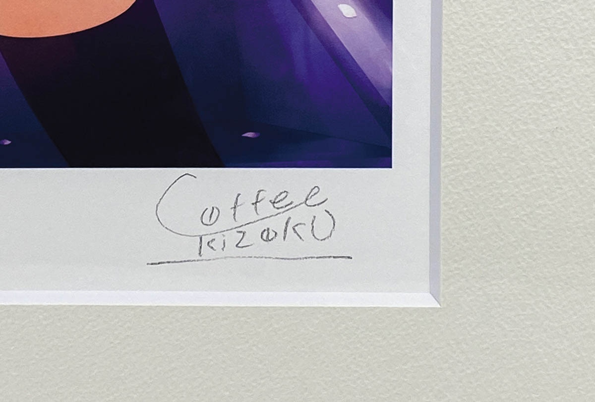 5136] 珈琲貴族 直筆サイン入りカラー複製イラスト「桜咲く日に」