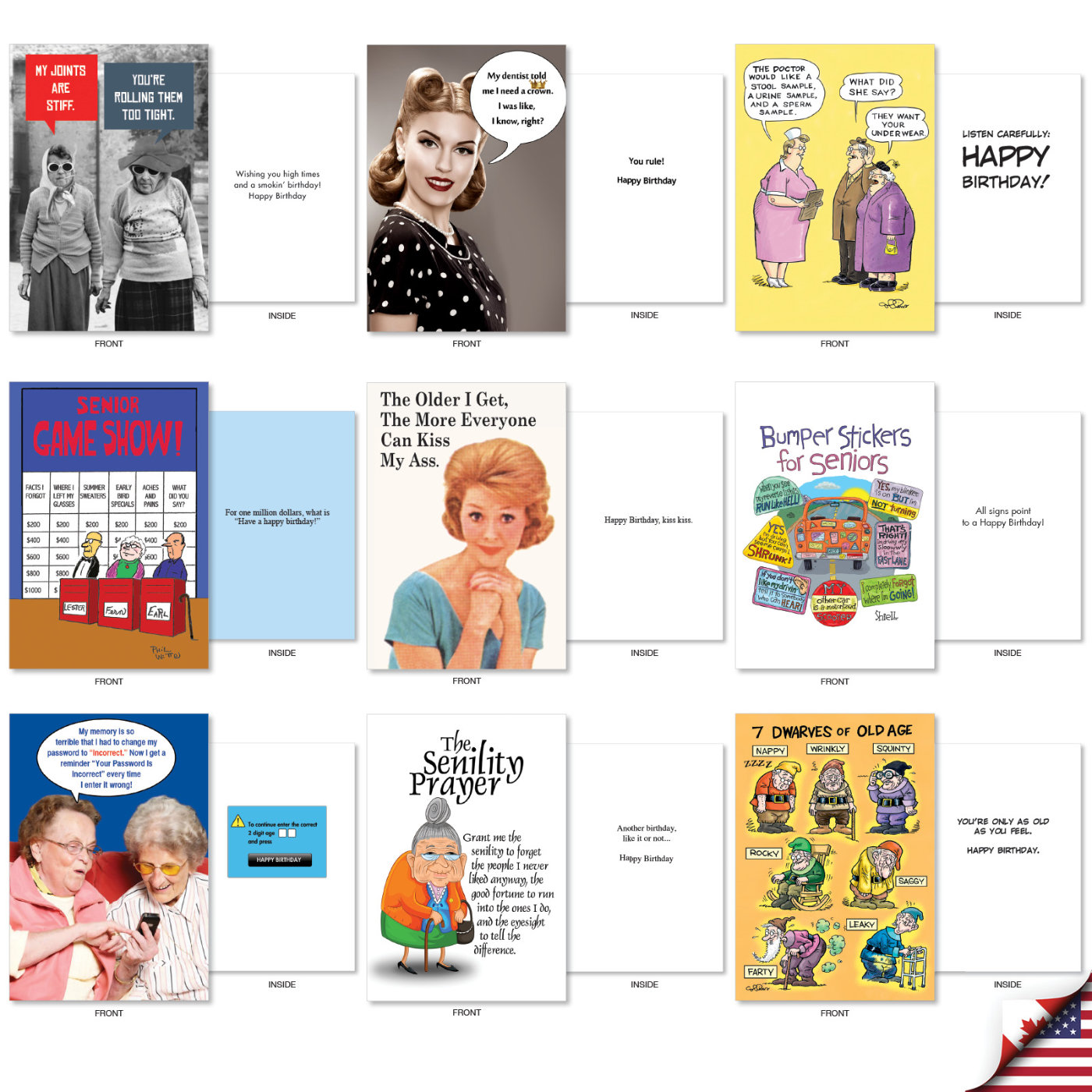 Getting Old: Funny Birthday Assorted Set of 36 Cards