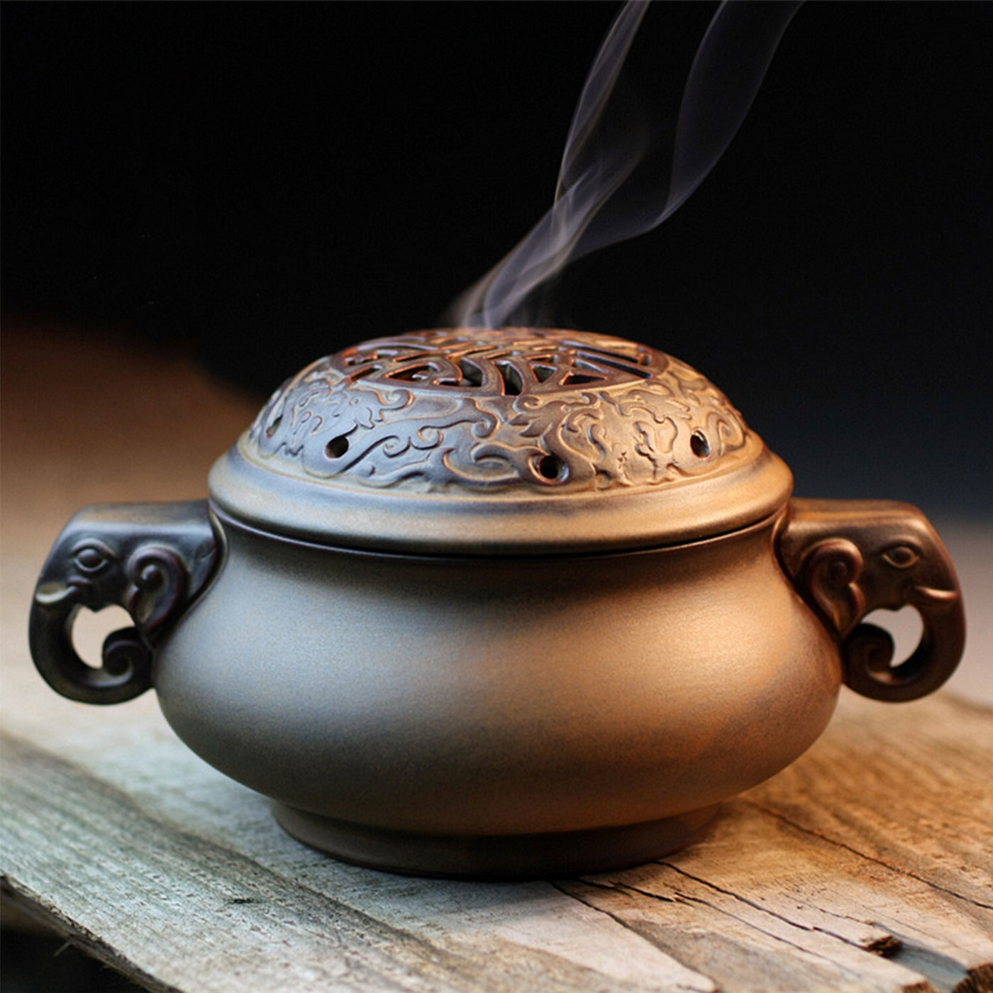 傳藝工坊- 『龍紋大象爐』香爐聚寶盆