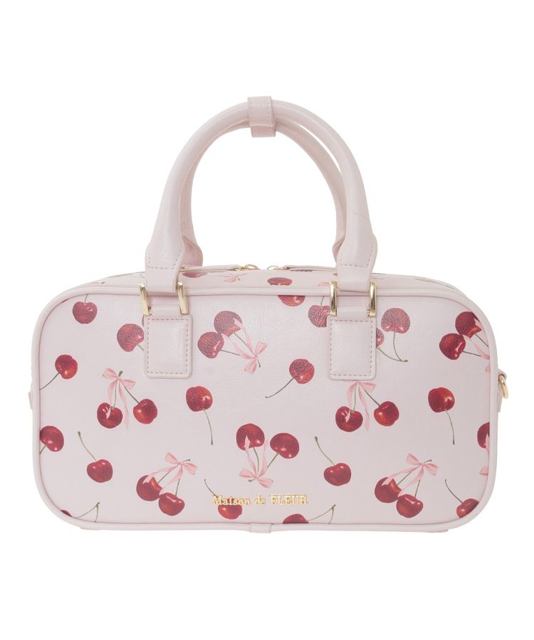 チェリー柄ボストンバッグ/Maison de FLEUR（メゾン ド フルール）の