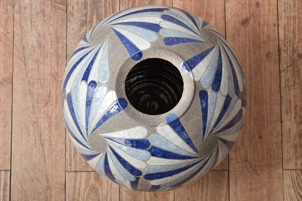 公式】アンティーク家具ラフジュ工房商品詳細ページ矢内斎 彩色壷 共箱