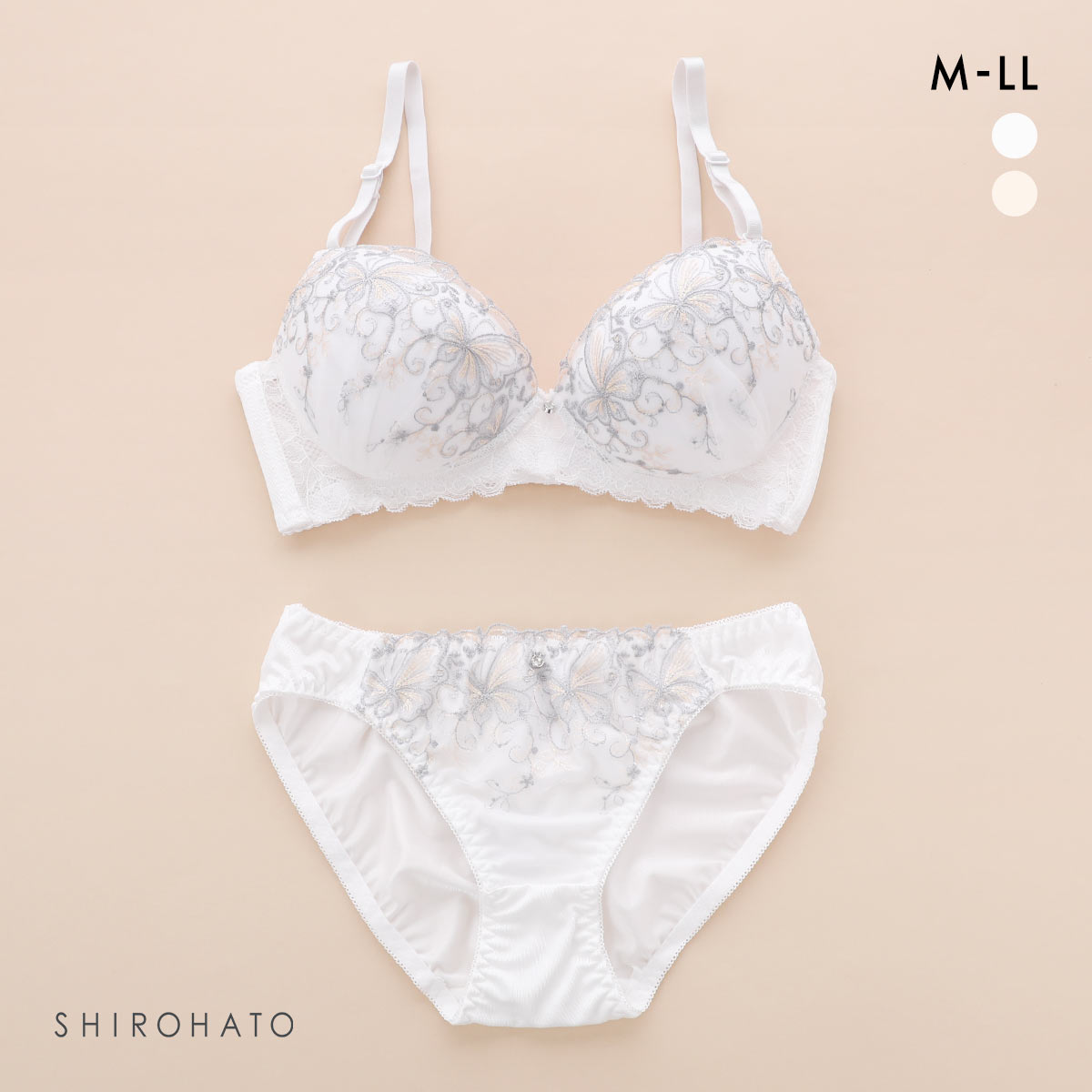 ピュアシェリ バタフライラメチュール ノンワイヤー ブラセット M L LL