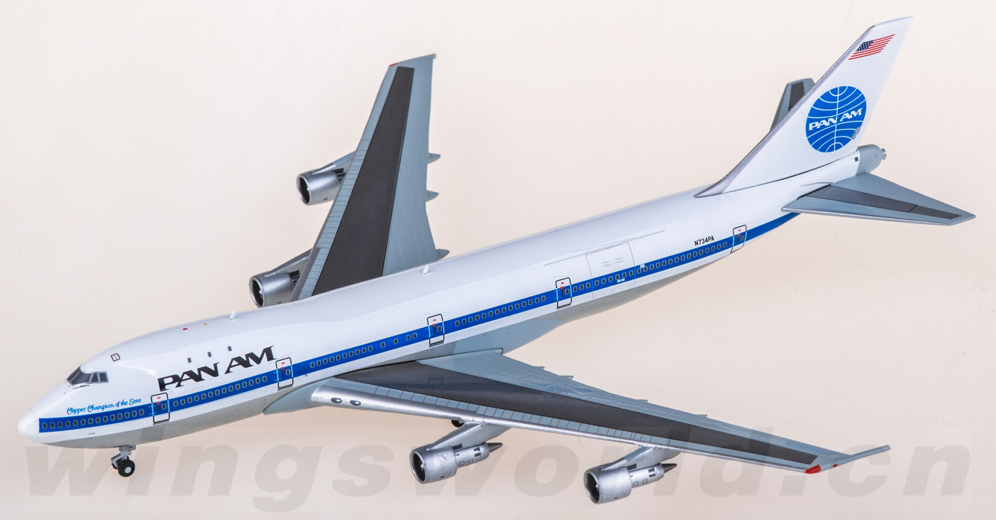 XX40365 Pan Am Boeing 747-100 N734PA JC Wings 1:400 -飞机模型世界