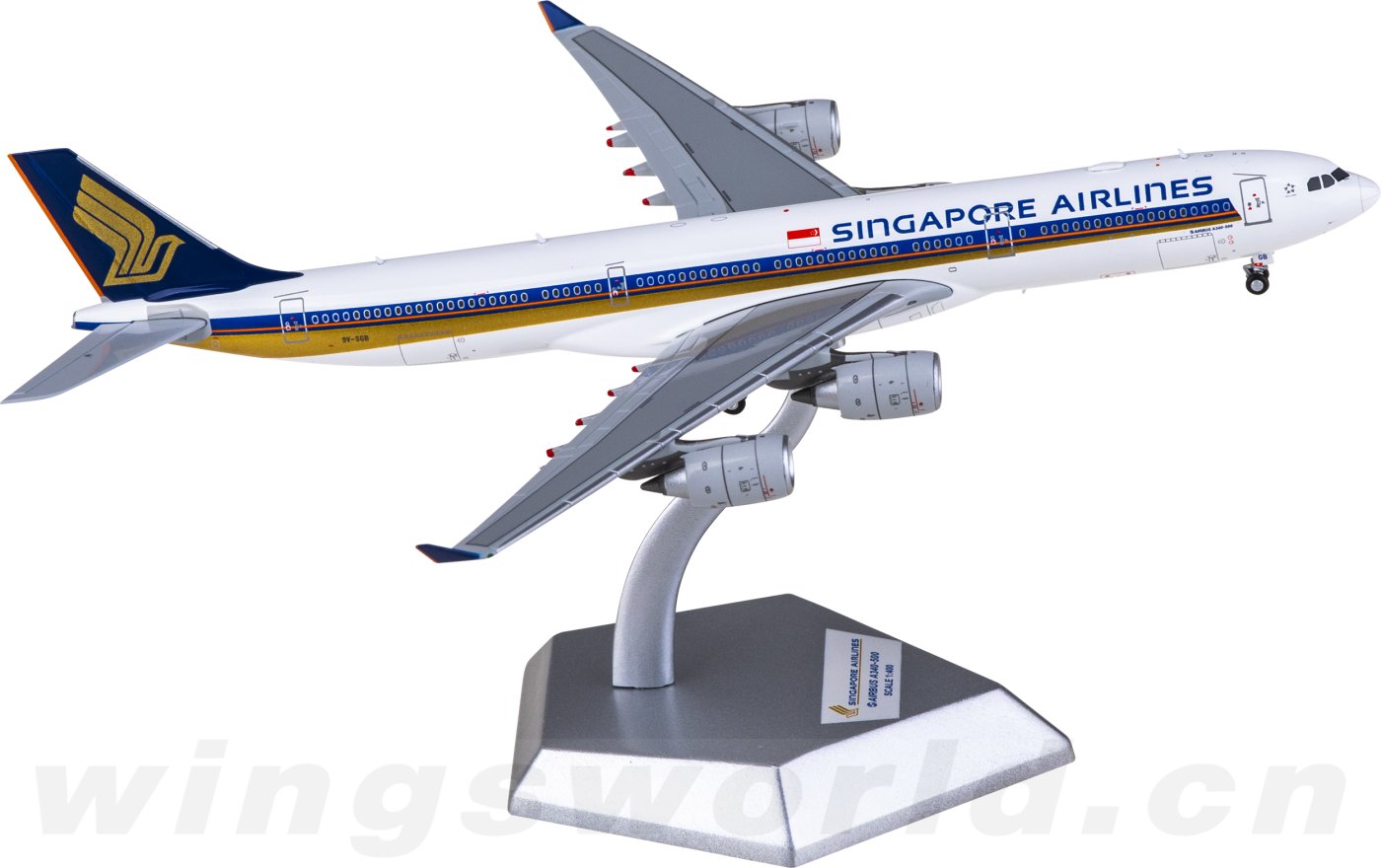 A530102 Singapore Airlines Airbus A340-500 9V-SGB Hxmodels 1:400