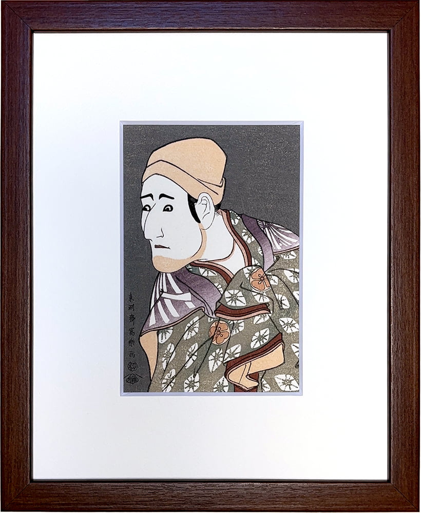 東洲斎写楽「八代目森田勘弥の駕籠駕籠舁鶯の次郎作」小型・ミニ浮世絵