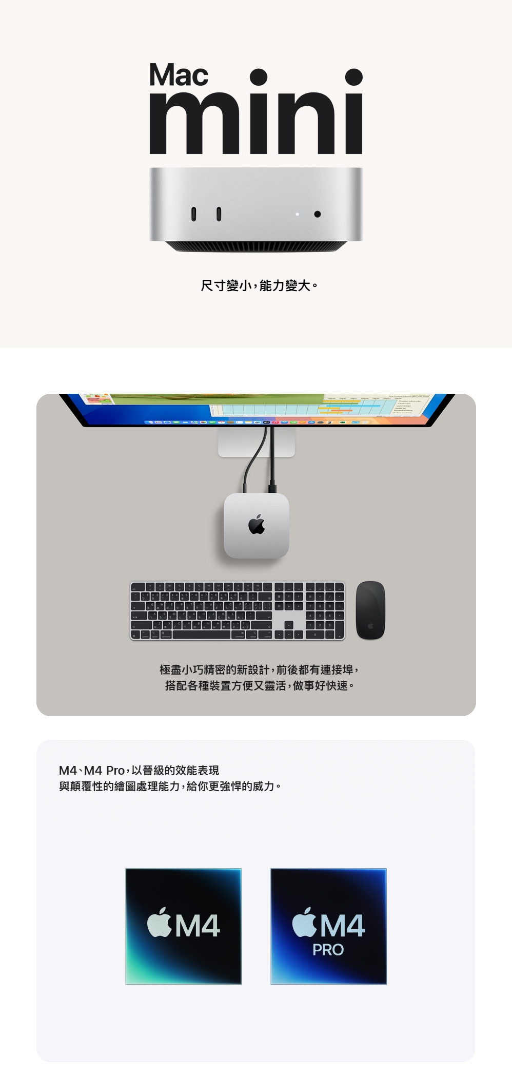2024 Apple Mac mini/M4 晶片10核心CPU 10核心GPU/16G/256GB SSD