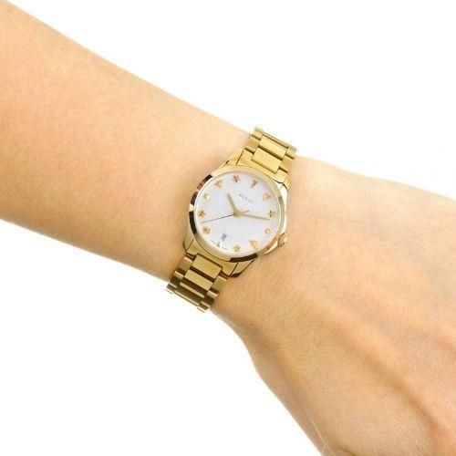 グッチ 時計 レディース G-タイムレス YA126576A ホワイト×ゴールド