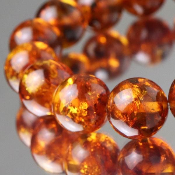 琥珀 ブレスレット 約12mm ストレート 108120129 アンバー 天然石