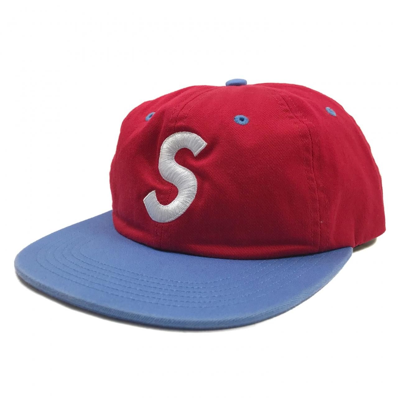16SS SUPREME 2-Tone Washed S Logo 6-Panel Cap (RED) シュプリーム 2