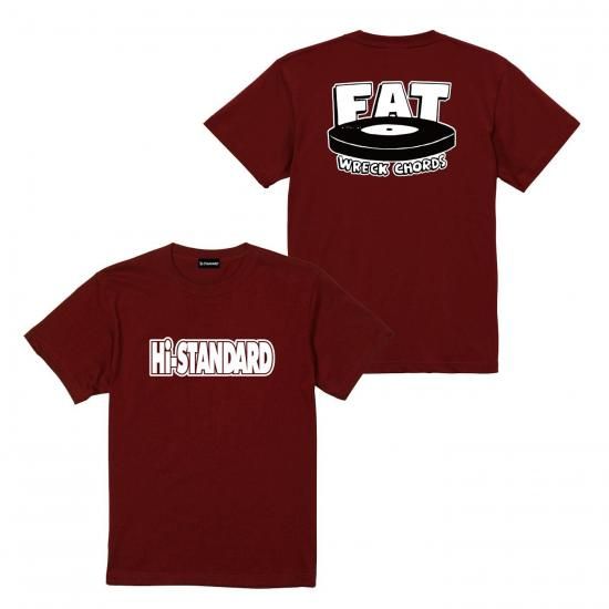 HS×FAT T-shirt（BURGANDY） - Hi-STANDARD OFFICIAL WEB STORE