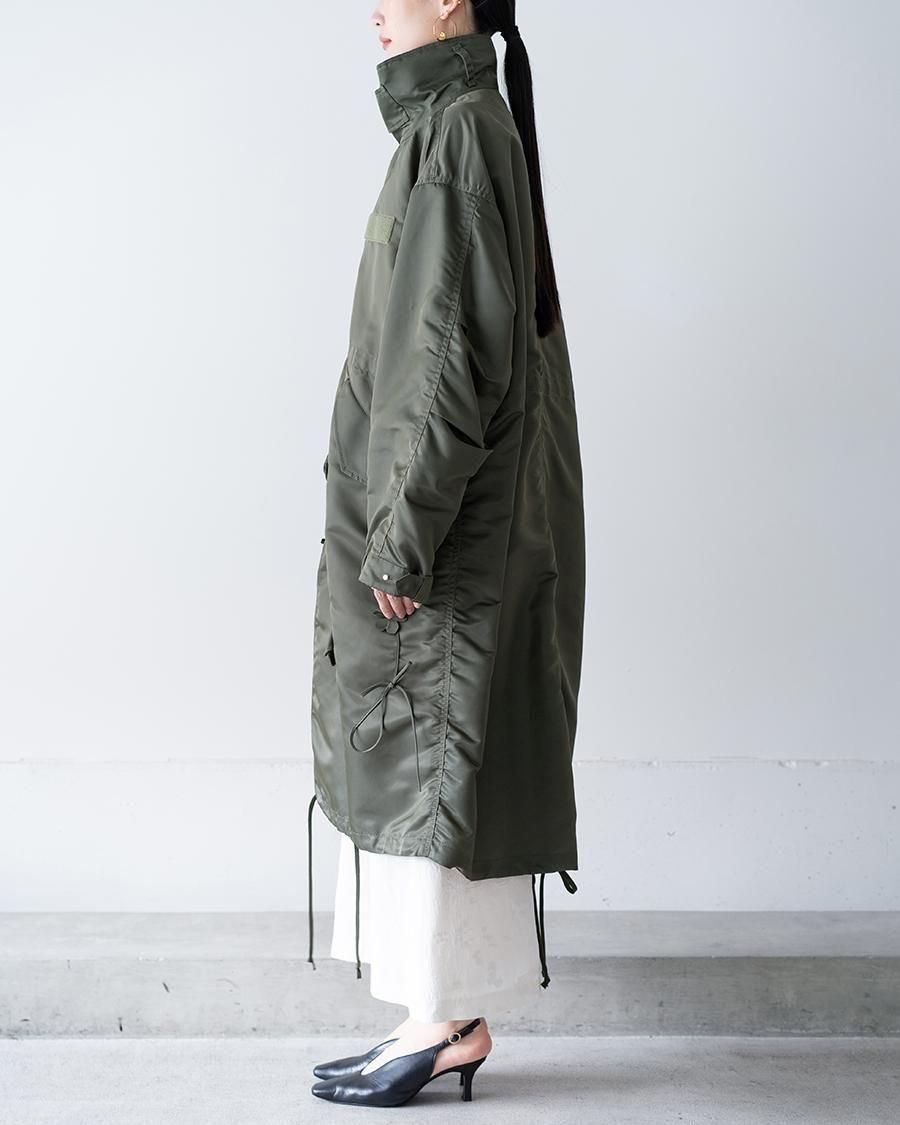 Mame Kurogouchi Nylon Twill 3D Embroidery Mods Coat - Altamira