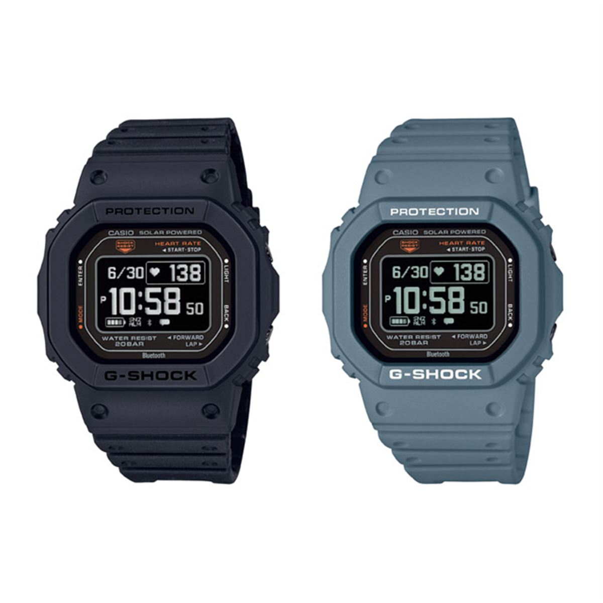 カシオ、初号機の角型フォルムに「心拍計測」機能を搭載した「G-SHOCK