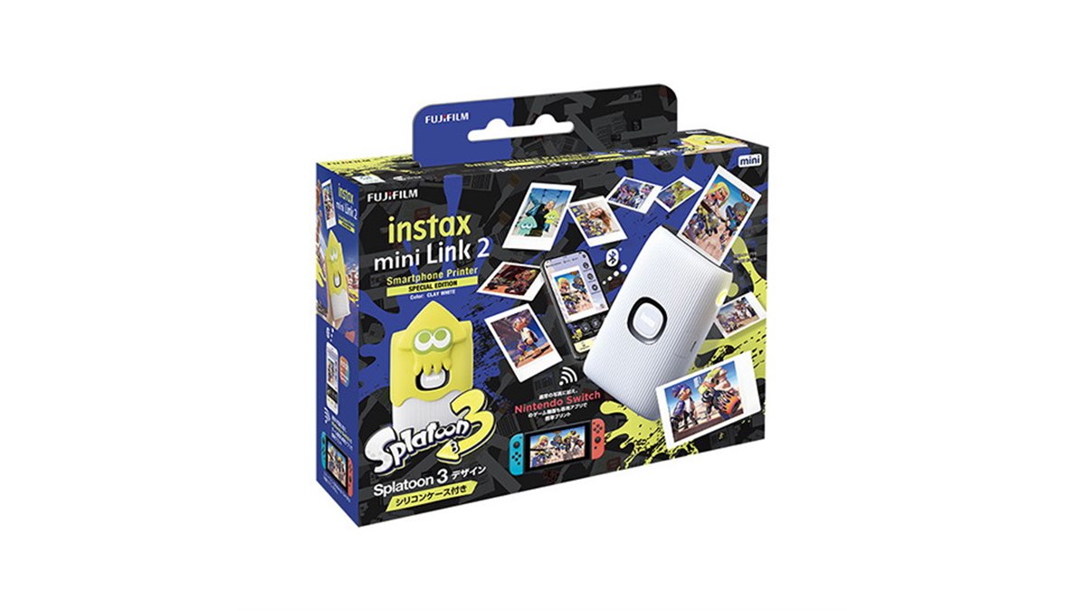 富士フイルム、「スプラ3」ケース付属の“チェキ”スマホプリンターを