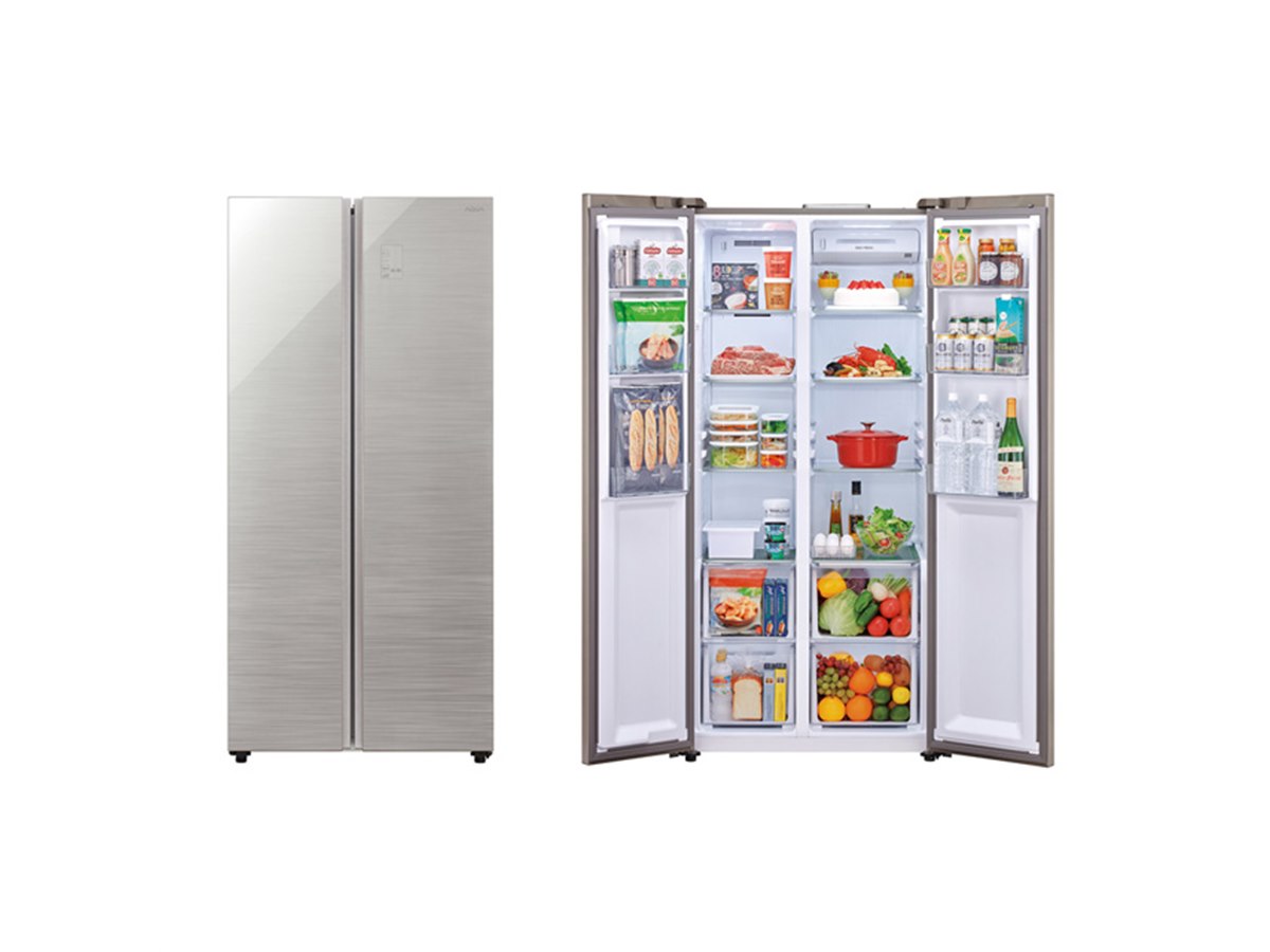 AQUA、庫内を縦に2分割した「Side by Side」採用の冷凍冷蔵庫を本日10