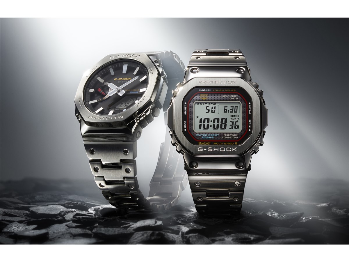 カシオ「G-SHOCK」、初号機のダイヤルカラーを受け継いだフルメタル