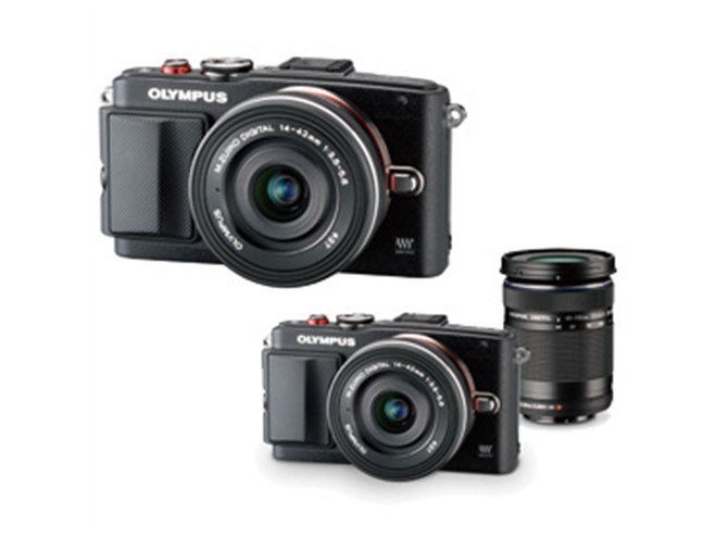 オリンパス、「PEN Lite E-PL6」の薄型電動ズーム同梱レンズキット