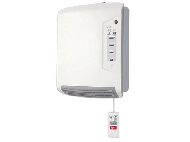 冬場の脱衣所「ヒートショック」対策に、壁掛け型のセラミックヒーター