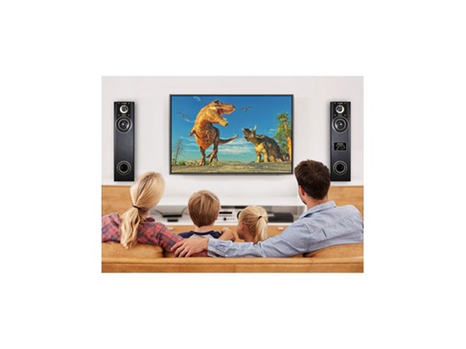 クマザキエイム、最大120W出力のアンプ内蔵タワースピーカー「VABEL