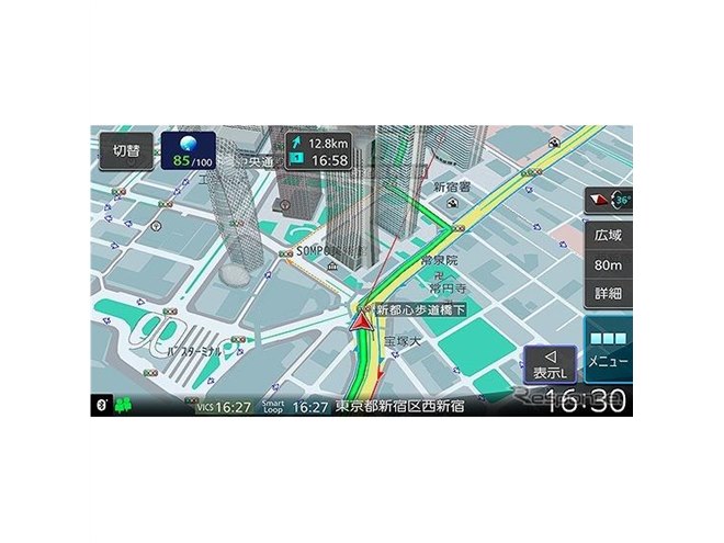 新・HD描画マップ」で地図表示が大幅進化、彩速ナビ タイプM新モデル