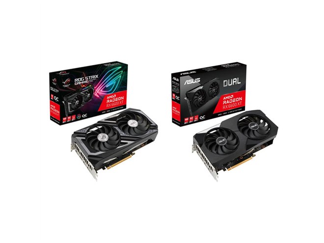 ASUS、デュアルファン採用の「Radeon RX 6600 XT」ビデオカード2種