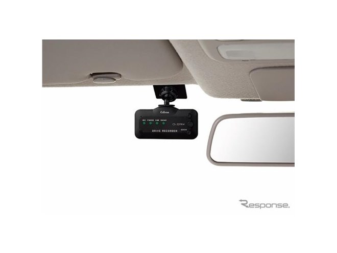 モニターレスの前後2カメラドラレコ発売、映像はレーダー探知機で確認