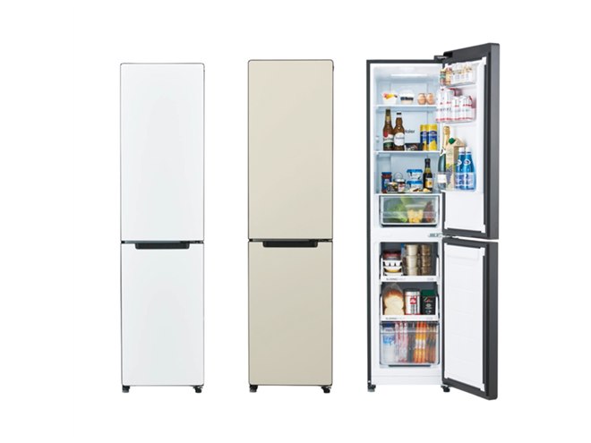 ハイアール、幅約45cmで壁際にフィット設置できる208L冷凍冷蔵庫