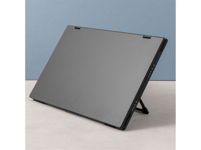 15.6型液晶×2をたたんで持ち運べる、サンコー「上下2画面拡張