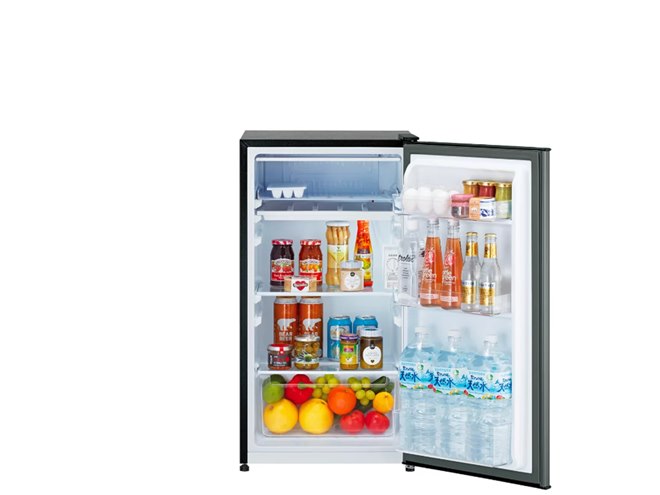 AQUA、静音設計約25dB以下で定格容積90Lの1ドア冷蔵庫「AQR-9R