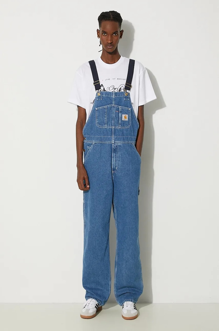 Carhartt WIP denim overalls Cargo Bib Overall green color I033752