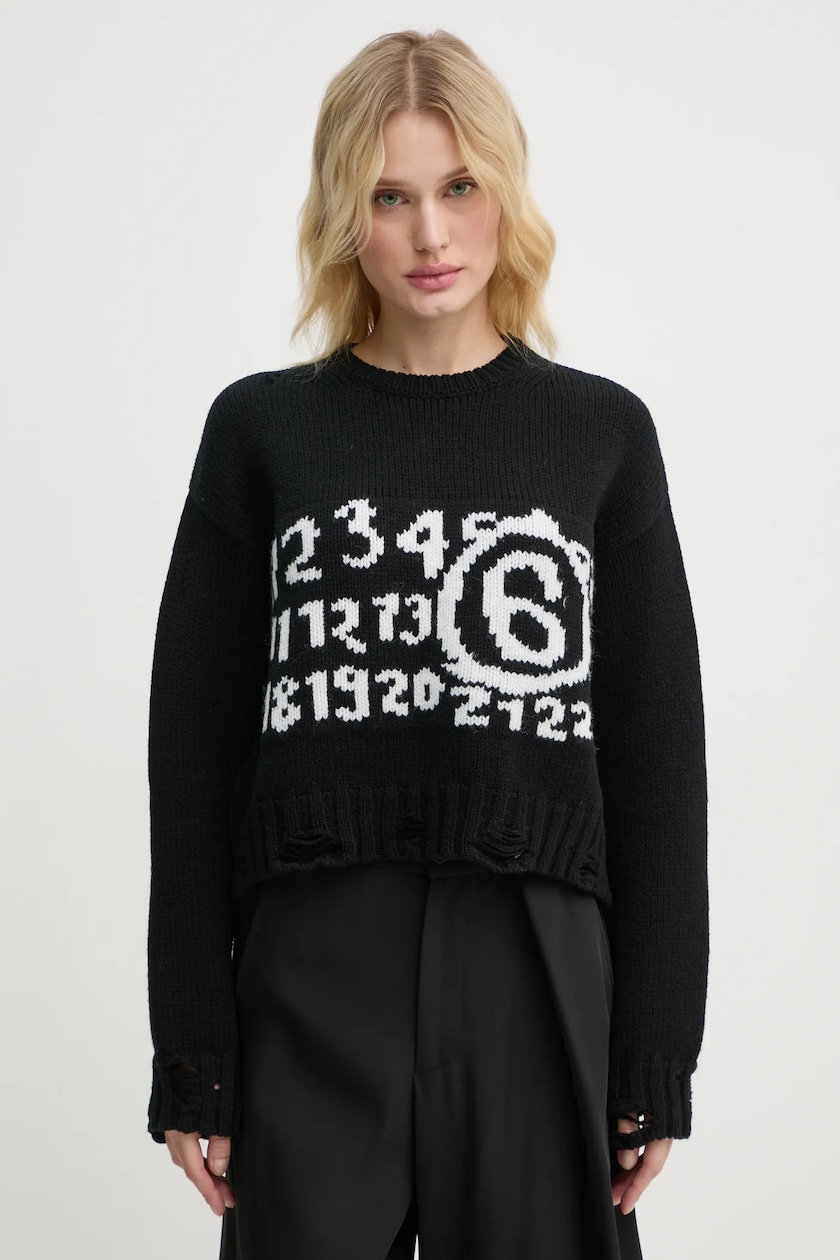 MM6 Maison Margiela wool jumper women's black color S62HL0029