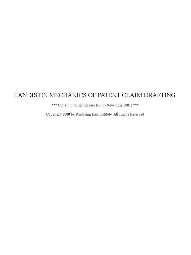 Landis On Mechanics of Patent Claim Drafting - 2000 | PDF | Patent